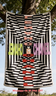 Retro 3D Checkered Chanel Flannel Sofa Throw Blanket IMG_7008